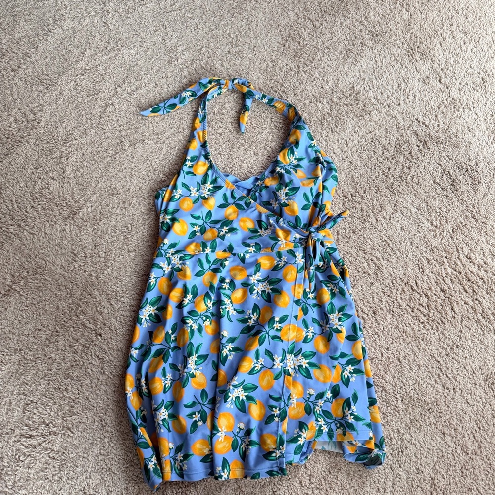 Draper James Halter Swim Dress Lemon Blossom Print